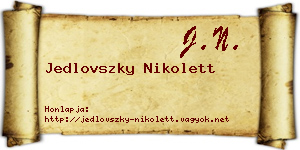 Jedlovszky Nikolett névjegykártya